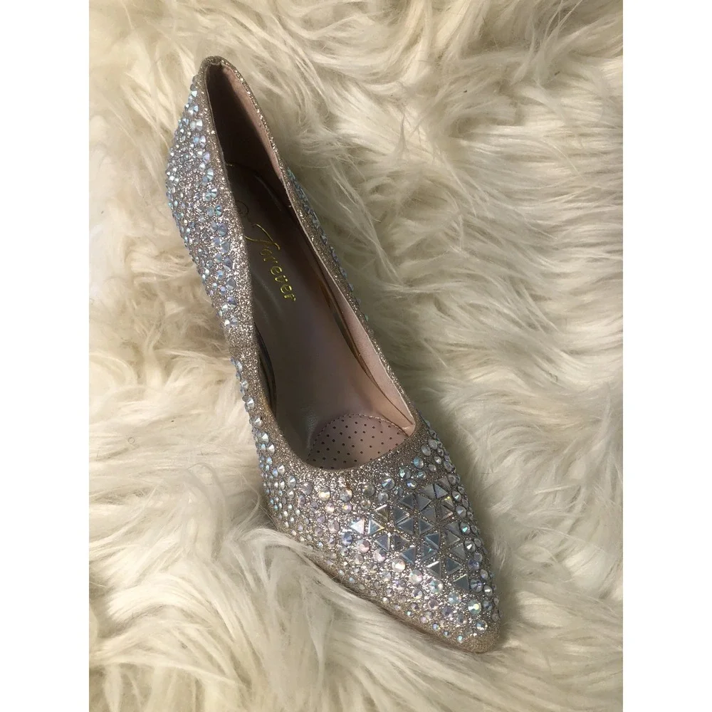 Forever-Women‎ Event 94 Champagne Glitter Stilettoes  PUMP BRAND NEW SIZE 7.5 - Picture 12 of 13